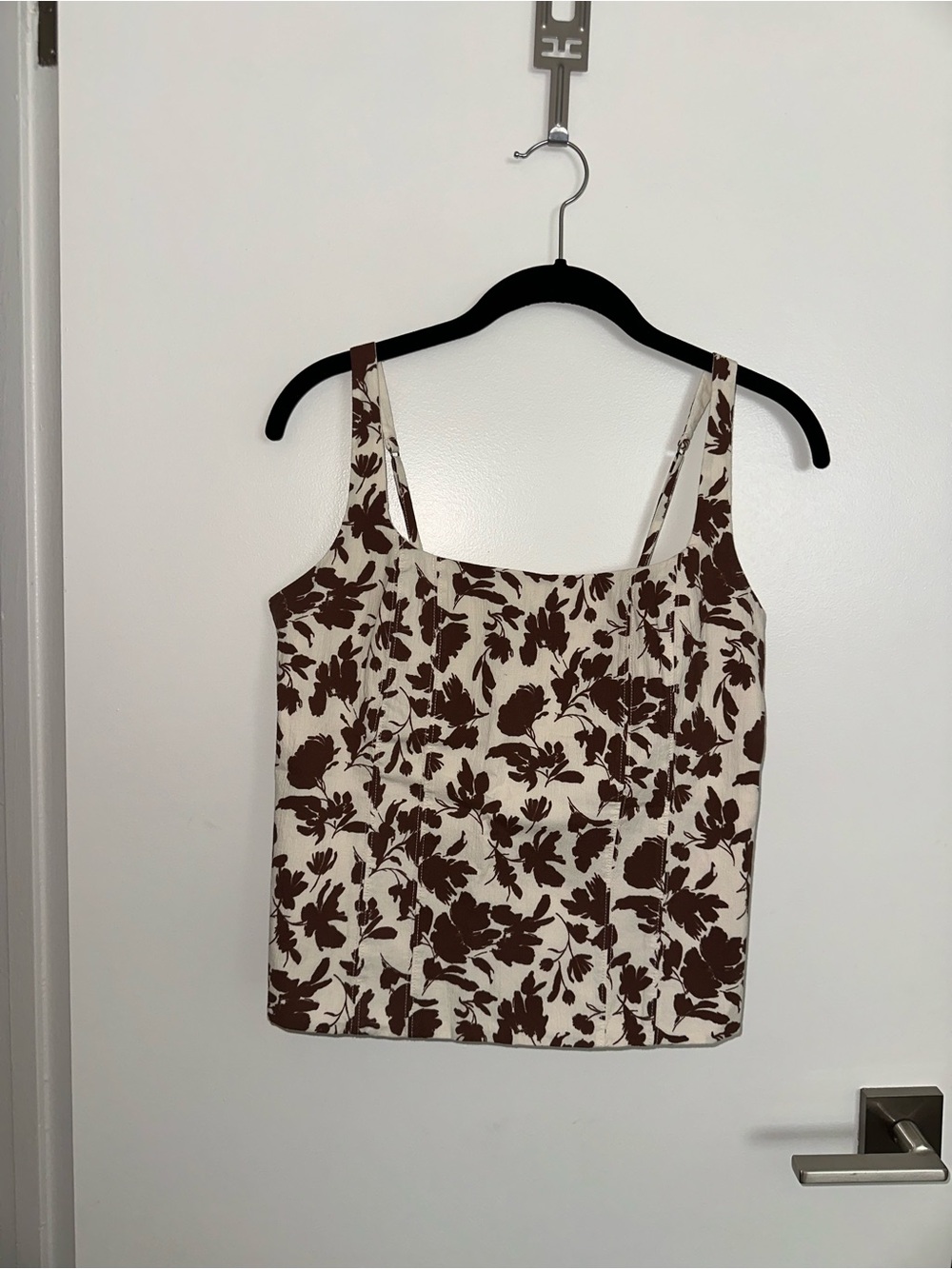 Abercrombie & Fitch Brown Floral Square-Neck top